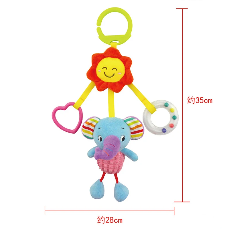 Детская развивающая мягкая плюшевая погремушка животное обезьяна Лев Слон Олень ручная игрушка детская тележка детская кроватка висячий грызунок