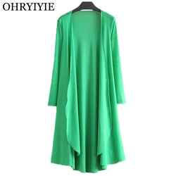 OHRYIYIE Large Size 5XL Long Women Cardigan Sweater Poncho Autumn Summer Casual Loose Knitted Cardigans Lady Outwear Pull Femme