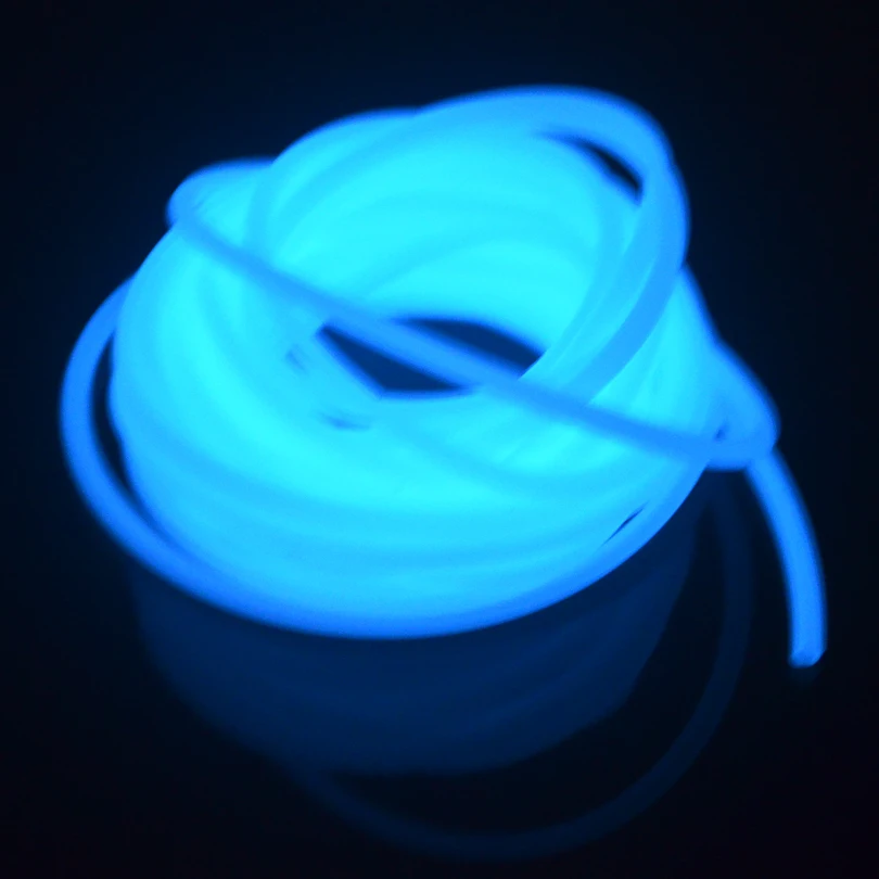 MNFT 5 Meters/Bag Blue Glow Luminous Tube Sea Fishing Line White Soft Tube for Fishing Rig Making Accessories 2.5mm