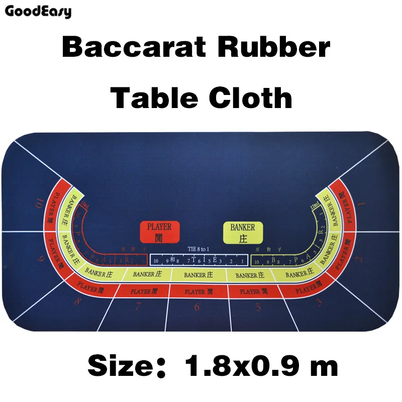 180*90cm  Baccarat Suede Rubber Texas Hold'em Black Jack 21Points Casino Poker Tablecloth Water Resistant Poker Table Game Mat