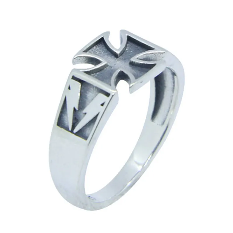 Size 6-10 Lady Girls 925 Sterling Silver Cross Ring Jewelry Newest S925 Fashion Punk Ring