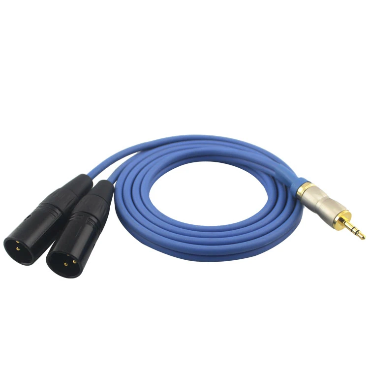 High Premium TRS Mini Jack 3.5mm to 2 XLR 3Pin Male Microphone Speaker Audio Cable for Mixer PC Microphone Headphone Splitter