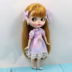 Blyth doll glittering dream purple dress with headwear for the joint body clothes free shipping