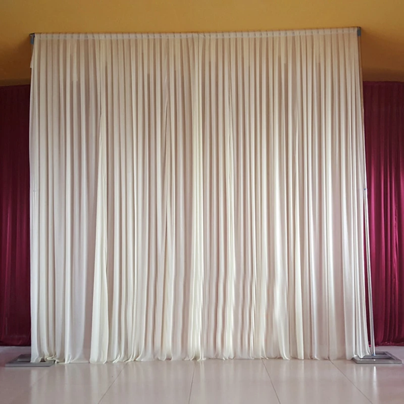 3x6M/10x20ft Ice Silk Elegant Wedding Backdrop Curtain Drape Supplies Simple Curtains Backgrounds Party Event Hotel Hall Decor