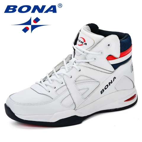 Мужская обувь для баскетбола BONA Basket, уличная спортивная обувь на плоской подошве с высоким берцем, удобные кроссовки