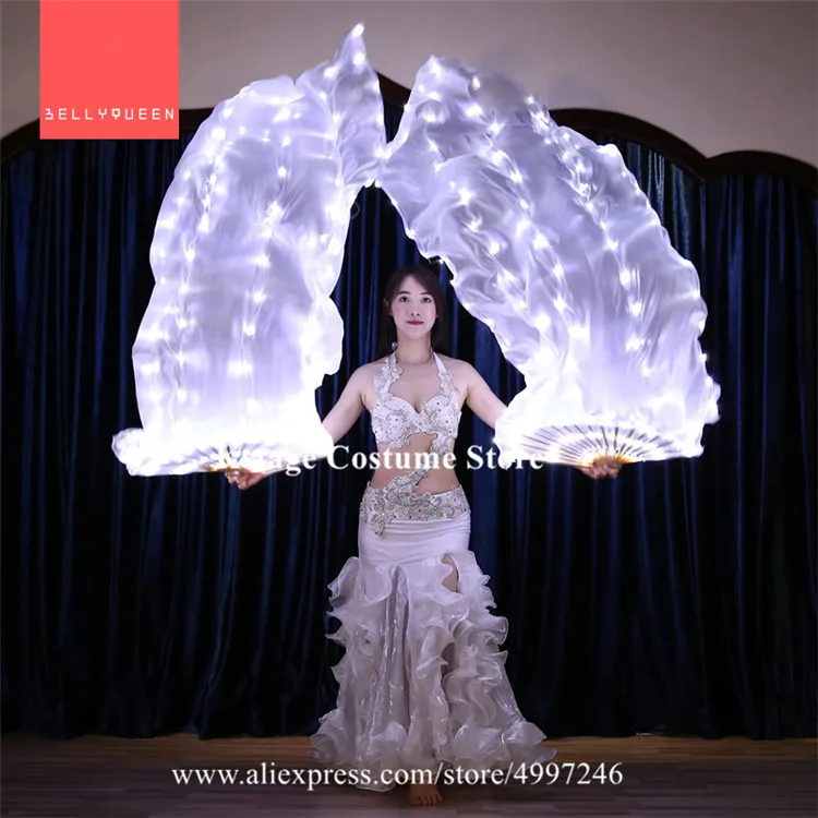 KS40 Ballroom bellydance led wears stage costumes colorful led fan dancer luminous props party show lighted fan led props disco