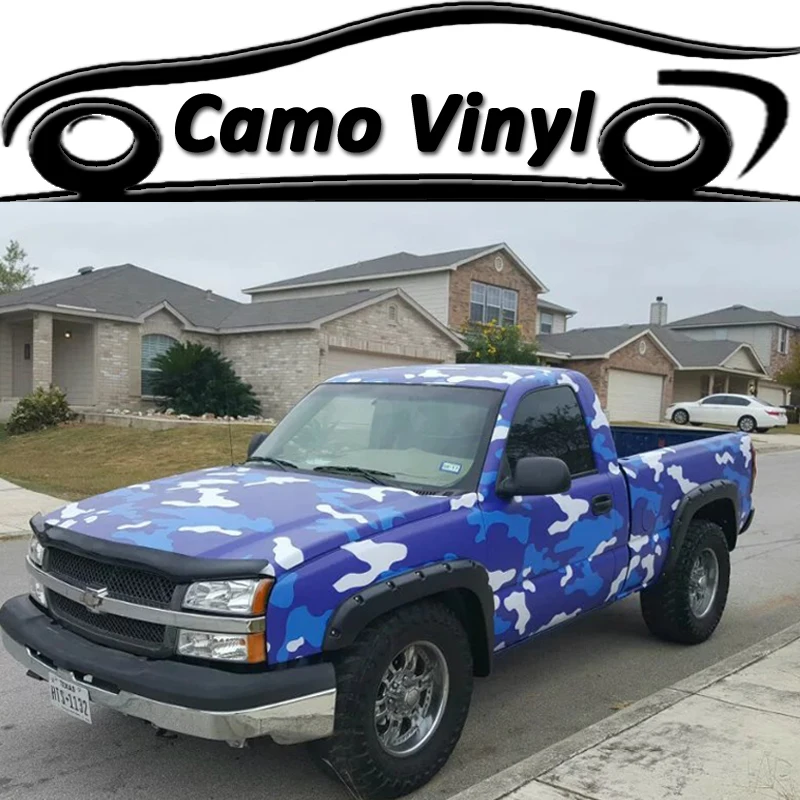 

Car Styling Blue White Camouflage Vinyl Wrapping Urban Camouflage Car Wrap Vinyl Sticker Car Boat Body Covers Air Bubble Free