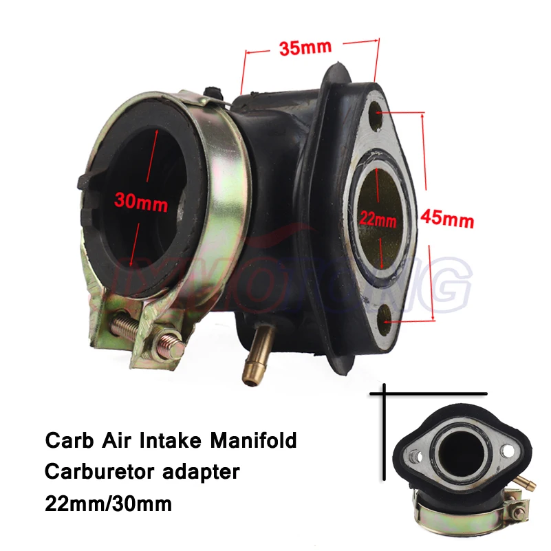Carb kolektor dolotowy powietrza rura wlotowa gaźnik adapter 30mm/22mm dla Honda GY6 125 150cc skuter darmowa wysyłka