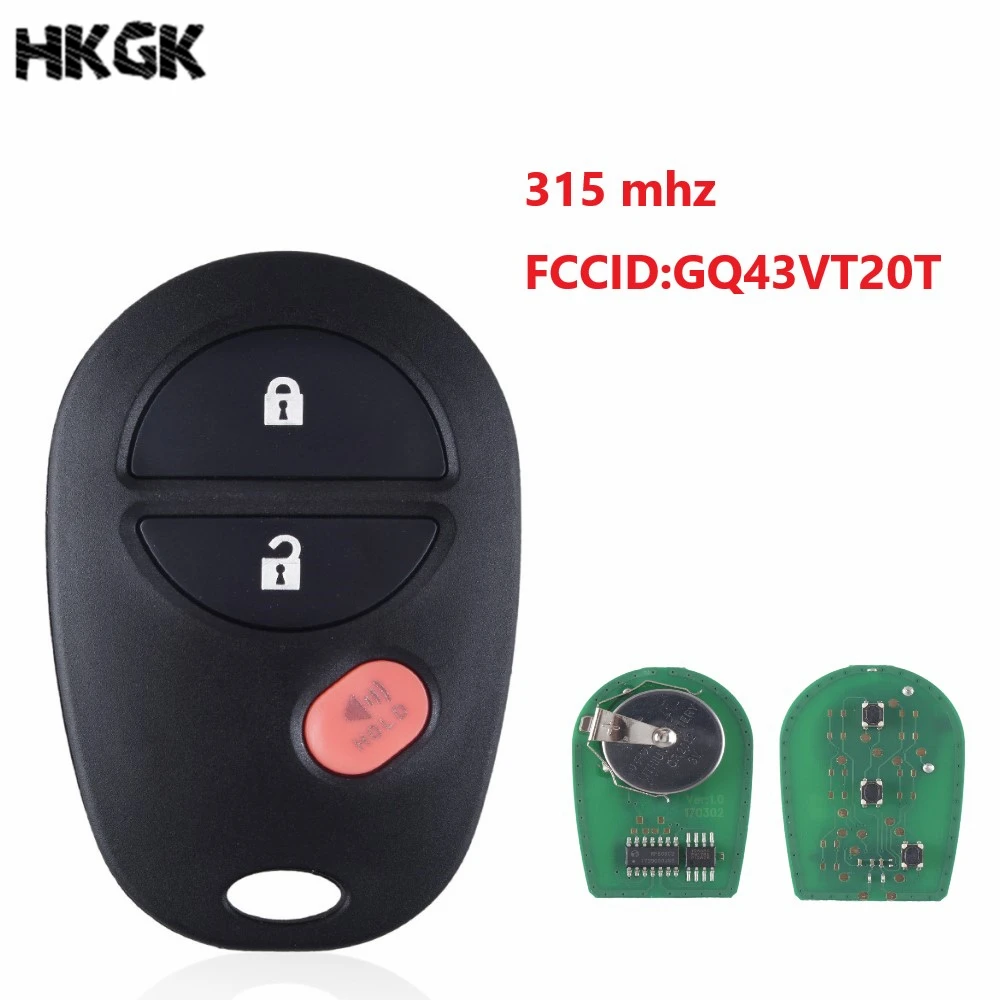 

3 Buttons Remote Car Key Fob For Toyota Tacoma HIGHLANDER SEQUOIA Sienna Tundra GQ43VT20T 315Mhz