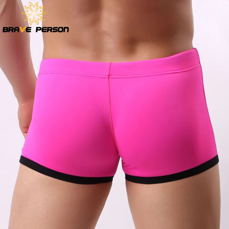 BRAVE PERSON Brand Men's Beach Wear Shorts Men Swim Trunks Shorts Soft Nylon Sexy Men Beach Board Shorts B1010