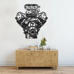 Large Car Engine Motor Wall Sticker Garage Auto Service Car Repair Machine Wall Decal Vinyl Decor