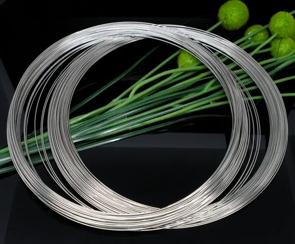 DoreenBeads Steel Wire Memory Beading Necklace Components Round Silver Color DIY Making Jewelry Findings 14cm Dia, 20 Loops