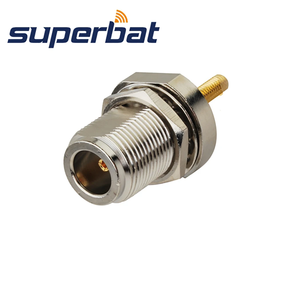 Superbat 10pcs N Female Bulkhead Straight RF Coaxial Connector for Fiber-glass Antenna