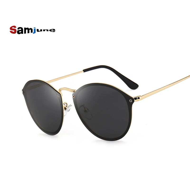 

Samjune Fashion Trend 3574 BLAZE ROUND Style Sunglasses Vintage Retro Brand Design Color Mirror Sun Glasses Women Oculos De Sol