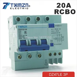 3P 20A 400V~  Residual current Circuit breaker with over-current and Leakage protection RCBO