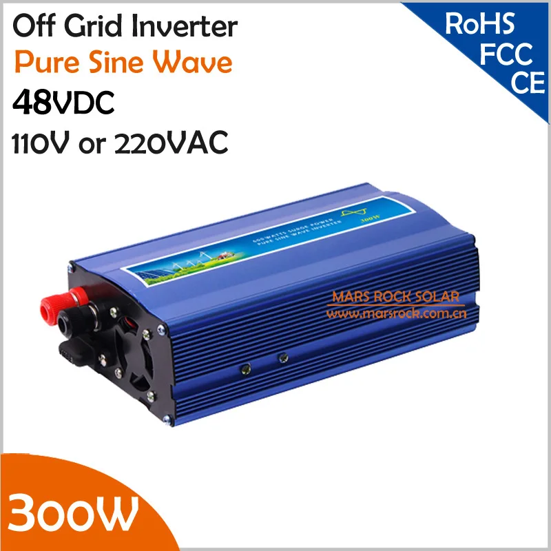 

300W 48VDC off grid pure sine wave inverter for solar or wind power system, surge power 600W single phase inverter