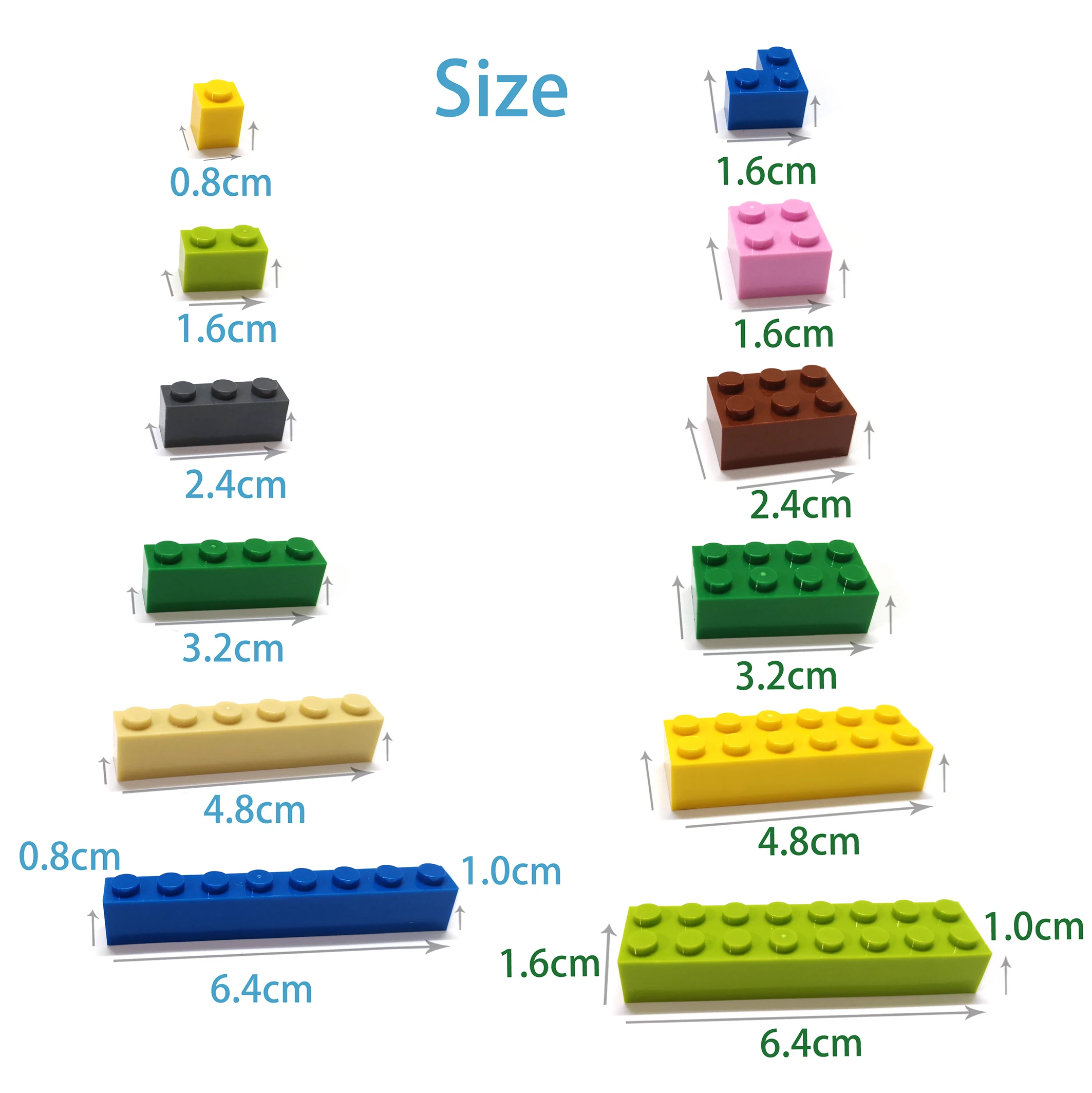 25pcs DIY Building Blocks Smooth 1x6 Figure Bricks 11 colori giocattoli educativi creativi per bambini dimensioni compatibili con il marchio