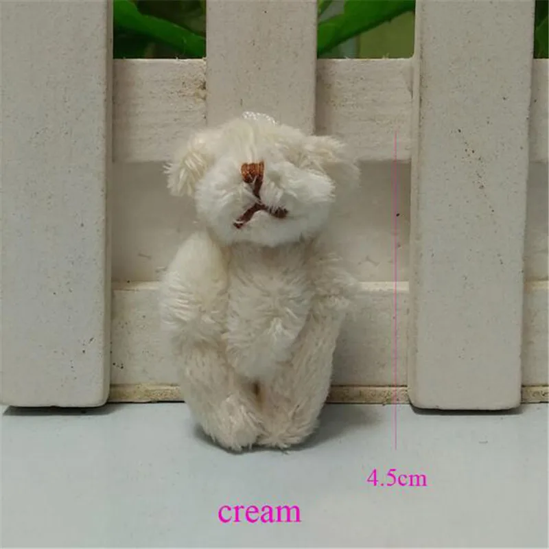 8PCS Mini Plush Bare Bears Toy Small Pendant Lattice Long-Hair Joint Bear Soft Stuffed Toys For Kid Wholesale 4.5CM HANDANWEIRAN