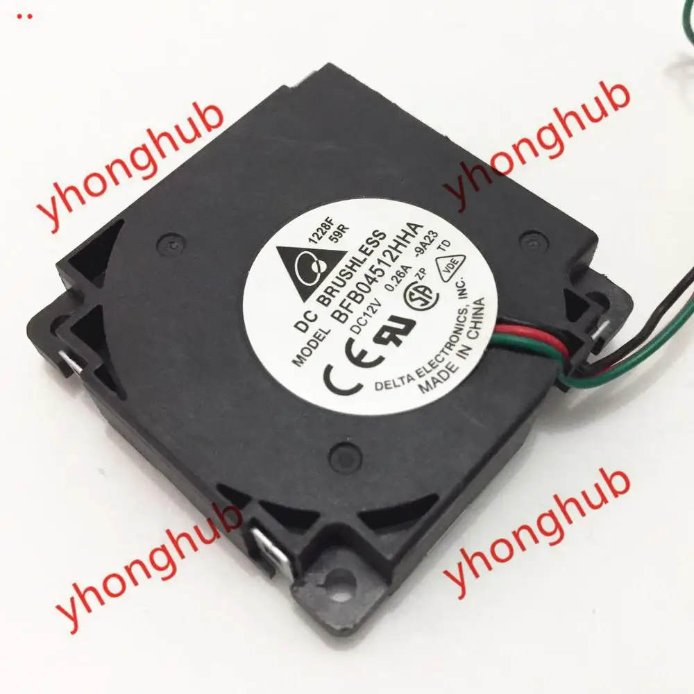 

Delta Electronics BFB04512HHA 9A23 DC 12V 0.26A 45x45x10mm Server Cooling Fan