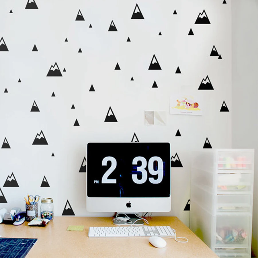Mountains pattern wall decal - Modern Nursery wall sticker Nature Small Mountains Kids Room Wall Decor