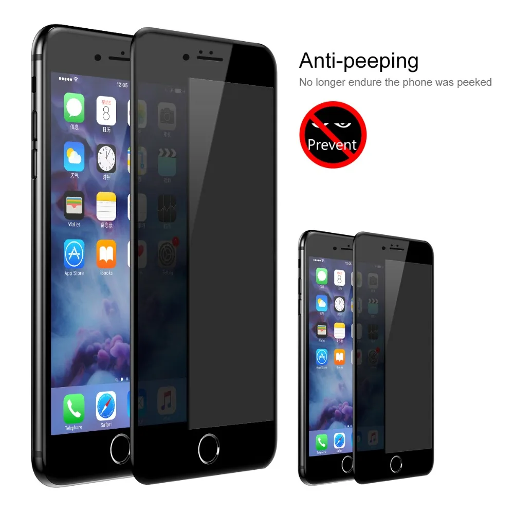 3D Full Cover Anti Spy Peep Screen Protector For iPhone 8 7 6 6s Plus SE 2020 X XS XR 11 12 Mini Pro Max Privacy Tempered Glass