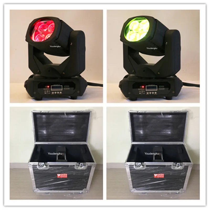 4pcs with fly case super beam 4 led moving head 25 watts dmx 4x25 led rgbw 4in1 super beam disco lights moving head