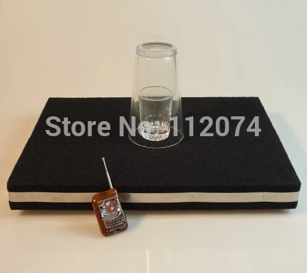 Two In One Remote Control Glass Breaking Tray Pro + Coin Into Glass Mat with organic cover Magic Tricks,Mentalism,Stage,Illusion