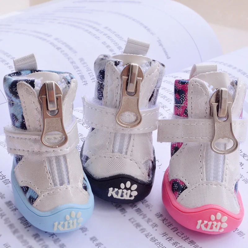 Bling Leopard Pet Shoe Dog Puppy Blue/Pink/Green/Black New 4pcs/lot Fashion1036 XS/S/M/L/XL Cat Yorkshire Sports Products