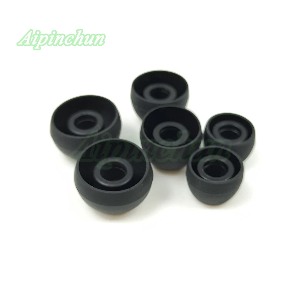 Aipinchun 6Pairs S M L Size Black Silicone Gel Earbud Cushion Ear Pads Covers Tips For In-Ear Earphone Headphone New