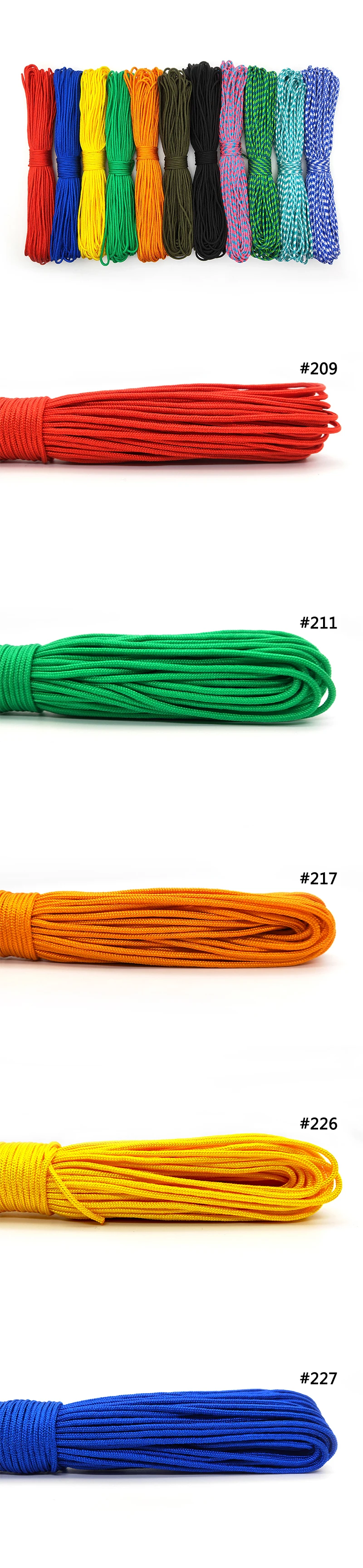 IQiuhike 100 Farben Paracord 2 mm 100 ft, 50 ft, 25 ft Ein Standkerne Paracord Seil Paracorde Schnur für Schmuckherstellung Großhandel – Detail 1