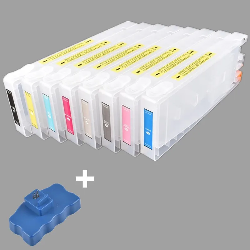 

T5631-T5639 T6031-T6039 Empty Refillable Ink Cartridge +Chip Resetter For Epson Stylus Pro 7800 9800 7880 9880 Printer 350ml/pcs