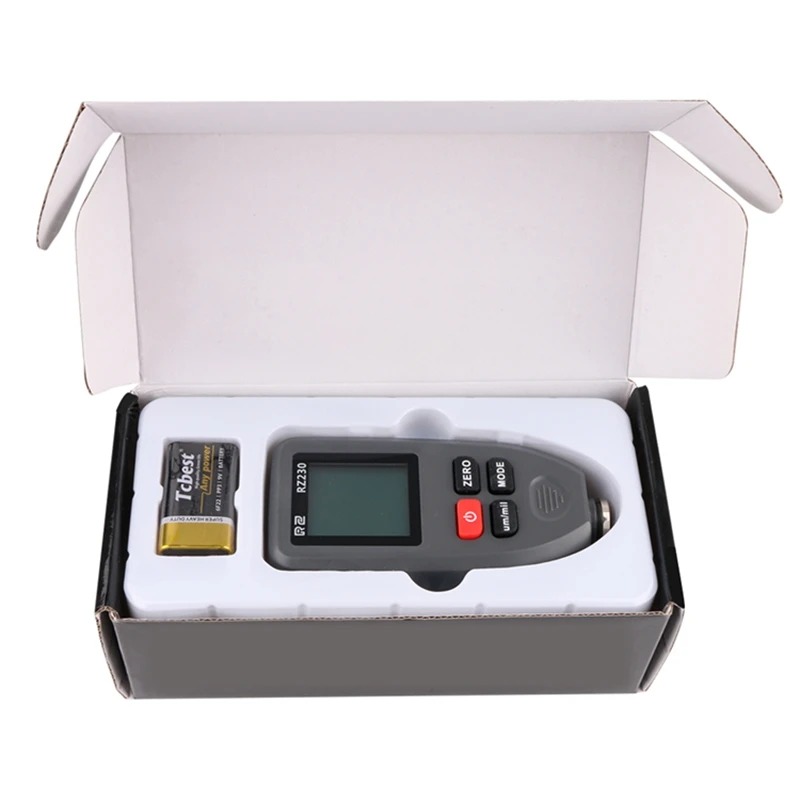 Digital Coating Thickness Gauge 0-1300um Car Paint Film Thickness Tester Meter 51.2mil FE/NFE Metal Base Width MeasuringTools