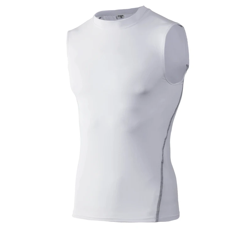 Camiseta deportiva sin mangas para hombre, chaleco de compresión para entrenamiento, correr, Yoga, color blanco, 2023