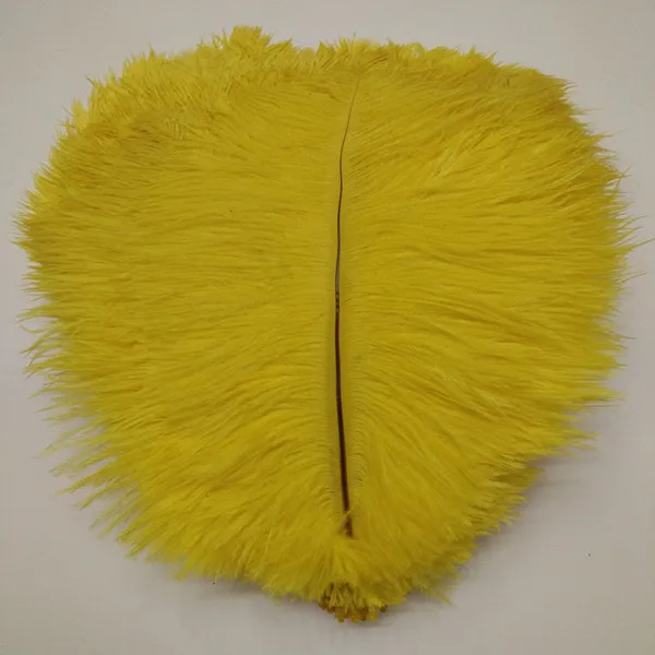 

Hot! 100 Pcs/lot long 12-14 inches / 30-35 cm yellow Color Ostrich Feathers ostrich plumes for party /wedding decorative