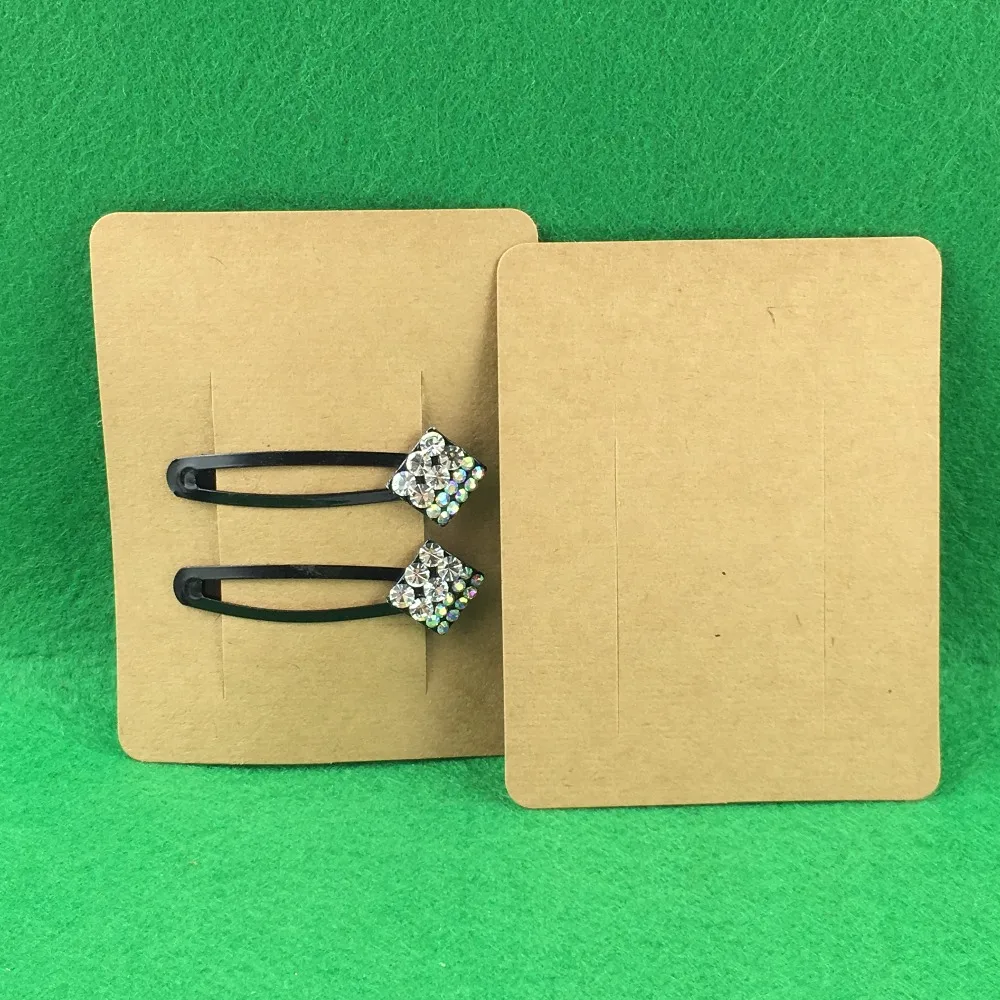 100PCS Hair Clip Card White Paper Jewelry Display Cards Hair Accessory Cards Blank Hairpin Packaging Card Accept Custom Logo