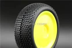 New Design Pre Glued 4pcs 1/8 Buggy Tires(Monica) Off-Road Tyre  Light Weight Racing Wheel(Yellow) fits for 1/8 Buggy 1/8 Tire