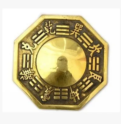 Pure copper brass opening Feng Shui Bagua convex mirror convex mirror concave mirror Copper Queen