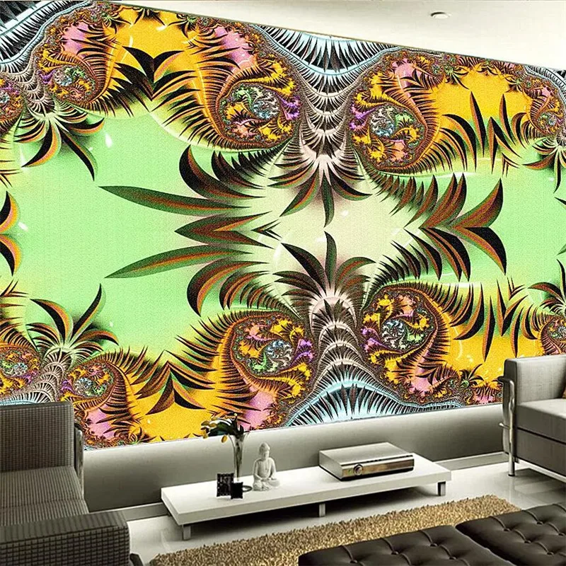 

wellyu Colorful flowers art bar wallpaper decoration posts KTV background wall custom large murals environmental wallpaper