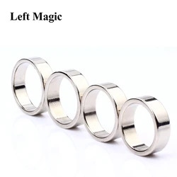 Silver PK Ring Magic Tricks Strong Magnetic Rings 18/19/20/21mm Magnet Coin Finger Decoration Close Up Magic Props Show Tool