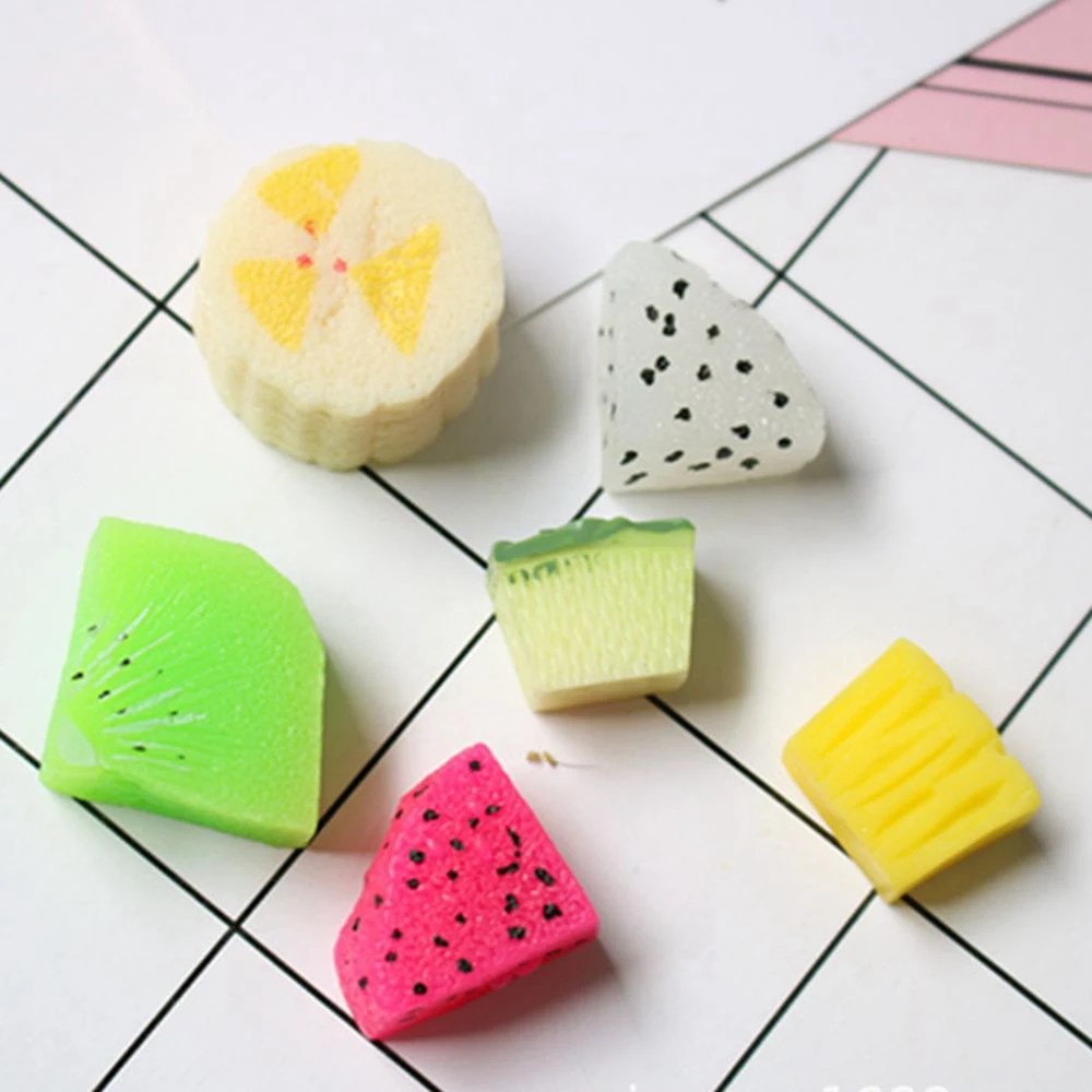 100pcs/lot 3D resin summer series fruit banana slices pitaya hami melon crafts for headwear hair phone decorates DIY accessories