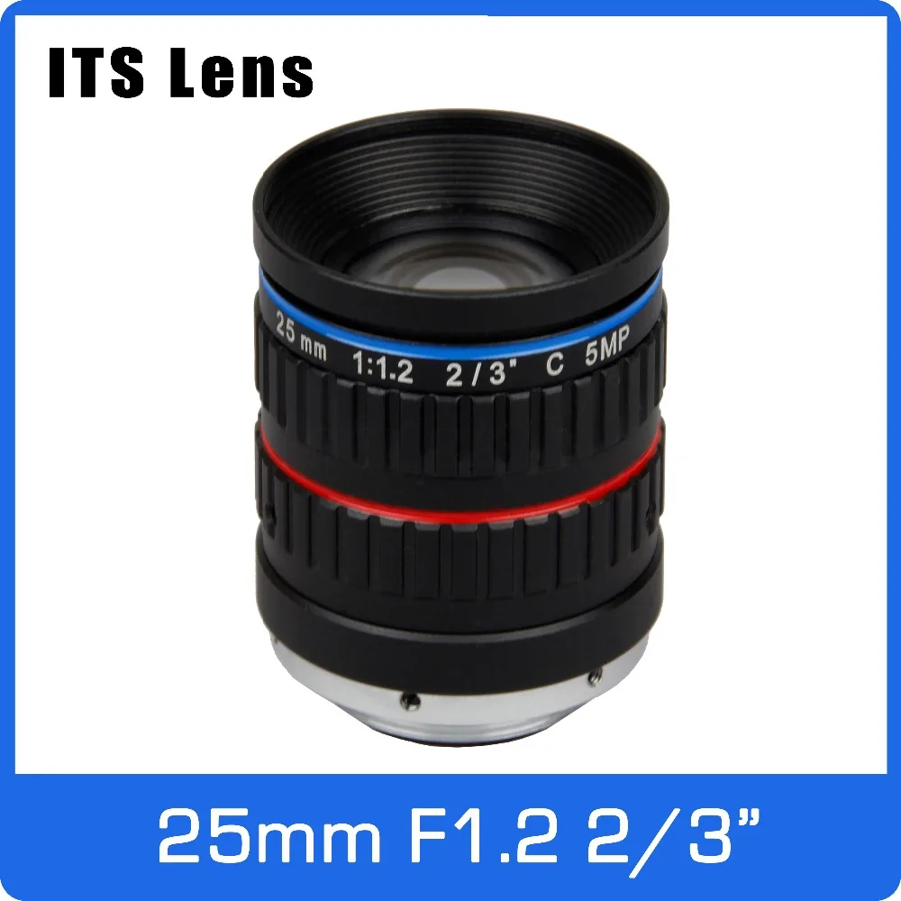 

2/3 inch 5MP ITS Lens 25mm Ultra Starlight F1.2 C Mount For Electronic Police or Traffic Camera