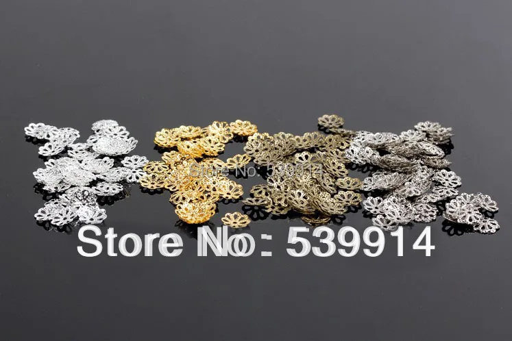 

7MM 2000Pcs (Gold/Silver/Bronze/Nickel Plated) Metal Filigree Flower Bead Caps DIY Jewelry Findings