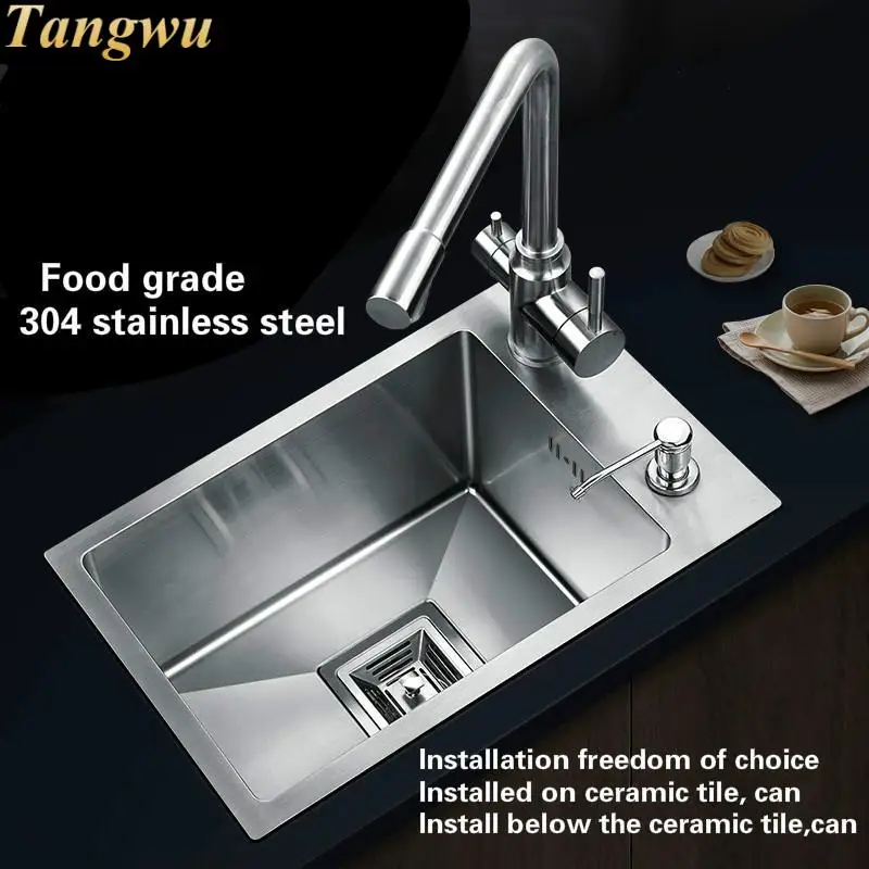 Free shipping Standard balcony mini tank kitchen manual sink single trough 304 stainless steel hot sell  29x46/39x46/42x46 CM