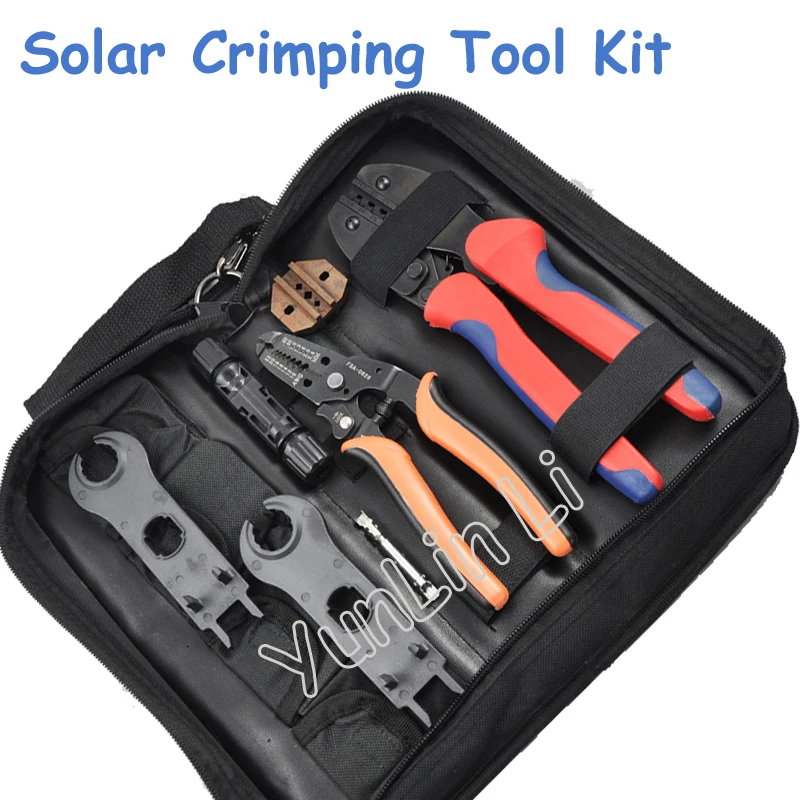 

Solar Crimping Tool Kit Crimper For 2.5-6.0mm2,MC3 MC4 Connectors,Cable Cutter,PV Crimp Tools Solar System Connect