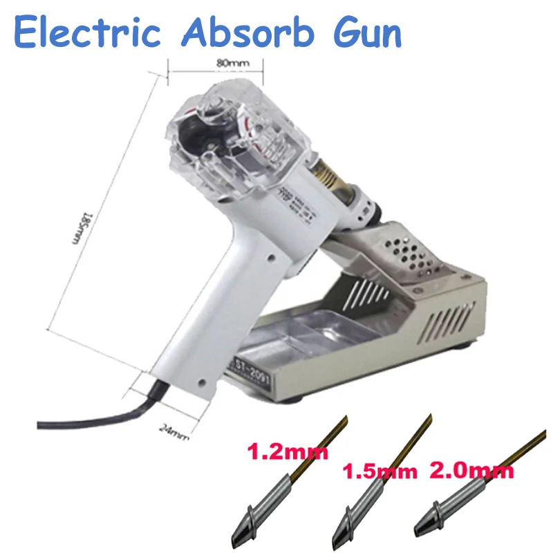 

110V/220V Desoldering Gun 1.2mm /1.5mm / 2mm Nozzle Electric Vacuum Double Pump Solder Sucker Desoldering Iron Machine S-998P