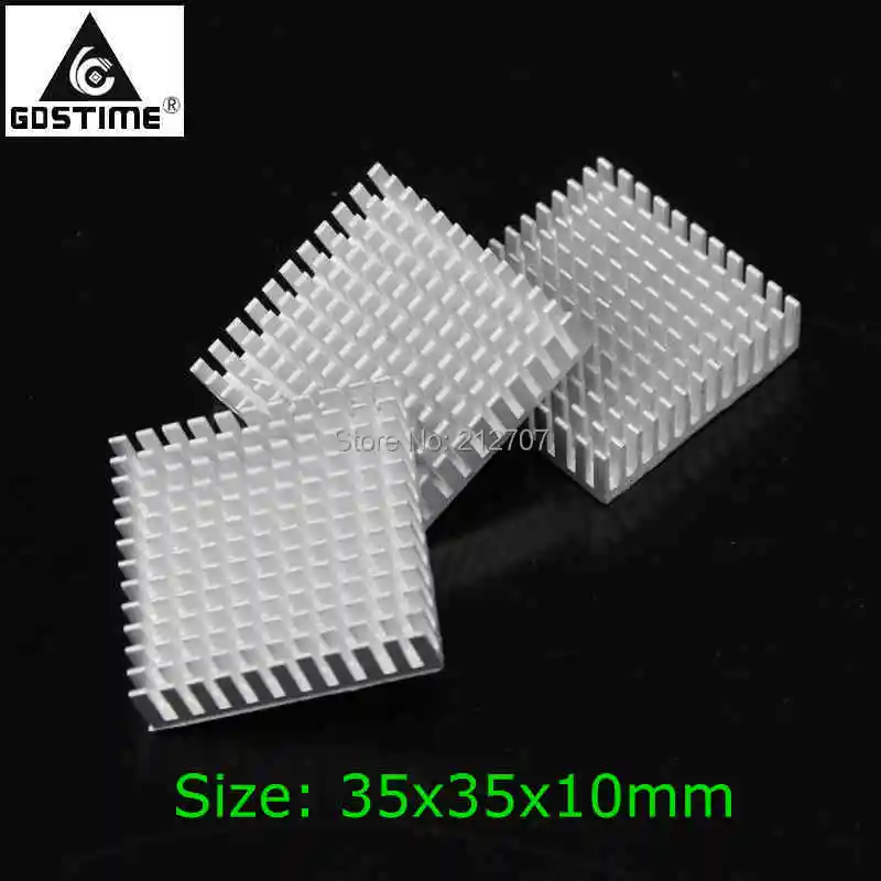 

100PCS Gdstime 35x35x10mm Cooling Fins Heat sink Anodized Cooler Heatsink Radiator 35mm