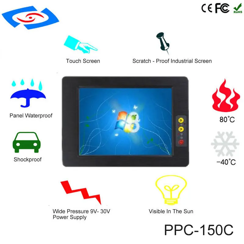 

Factory Wholesale 15 Inch Aluminum Case Fanless Industrial Touch Screen Panel PC Support WiFi/3G/4G/LTE Application Commercial