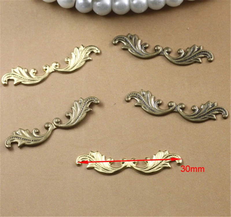 Wholesale 100Pcs 30MM 4 Colors angle wig Filigree Flower Charms DIY Jewelry finding making copper Materials European Charms