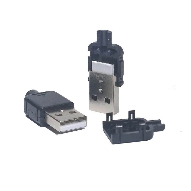 Conector triangular com encaixe preto, conector micro usb tipo a de 4 pinos, conector de plástico tipo macho 10 pol.