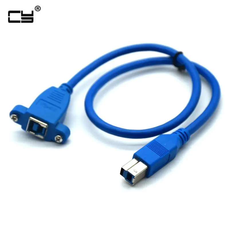 

USB 3.0 B Male To USB 3.0 B Female Adapter Connector Converter Cable With Screw Panel Mount Holes 50cm
